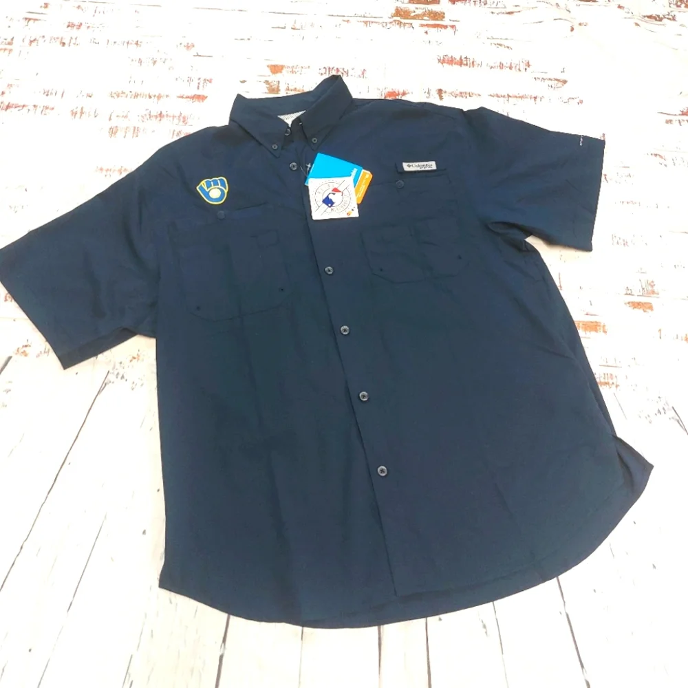 Columbia PFG brewer logo short sleeve fishing shirt - Picture 1 of 6